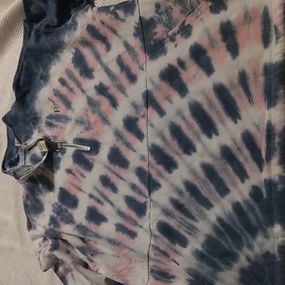 VS VICTORIAS SECRET PINK PREMIUM  QUARTER ZIP SWEATER JACKET TIE DYE Sz L - Picture 4 of 8